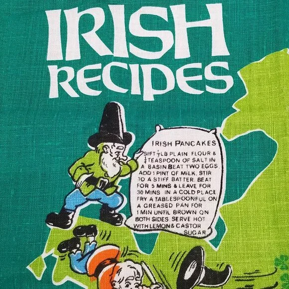 Vintage Irish Recipes Linen Tea Towel – A Nostalgic Kitchen Treasure - Picture 2 of 15